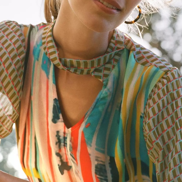 Fall Special Anthropologie Conditions Apply Retro Peasant Blouse XXS NWT - Picture 16 of 16